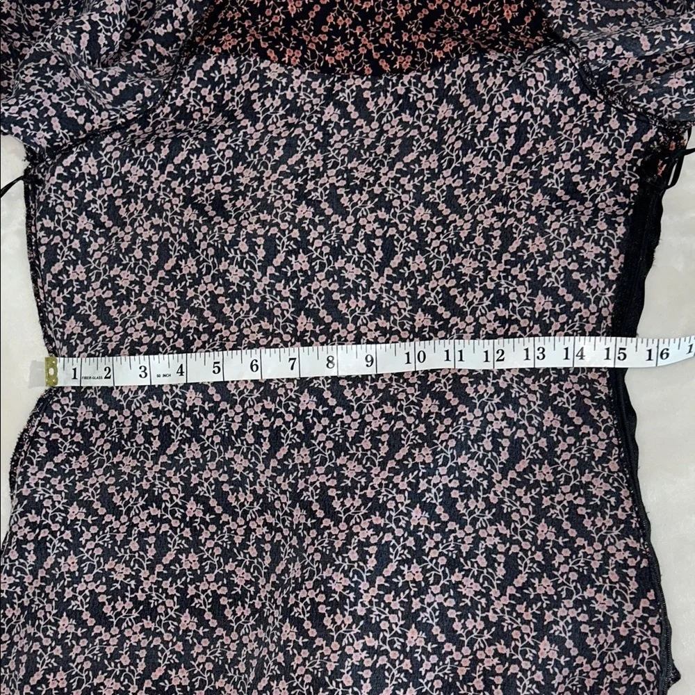 Free People Tunic Mini Dress Or Top Floral Tie Wrap Front Sz S - Picture 13 of 14